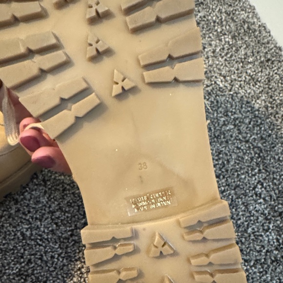 Anthropologie Beige Lace-Up Combat Boots - Picture 2 of 5